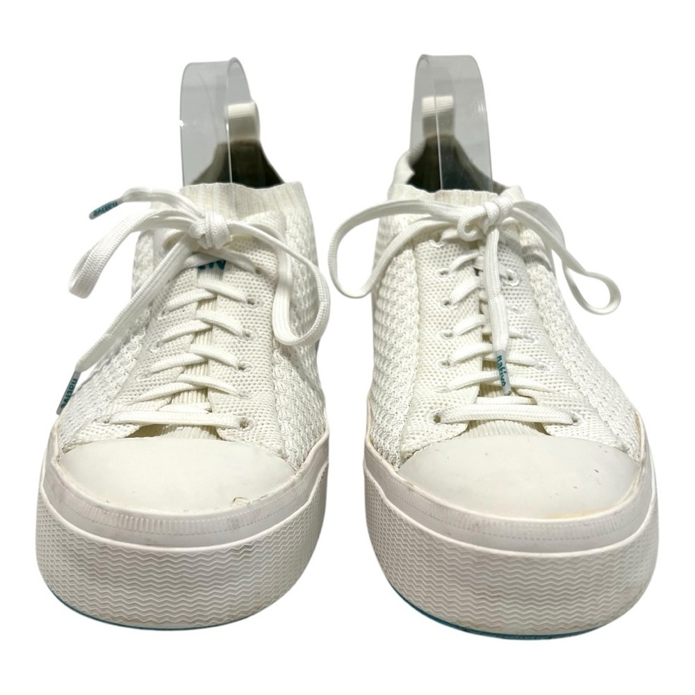 Native Jefferson 2.0 Liteknit White Slip-On Sneakers with Laces Women’s 8 - Picture 3 of 16